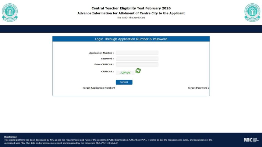 CTET Pre Admit Card Feb 2026